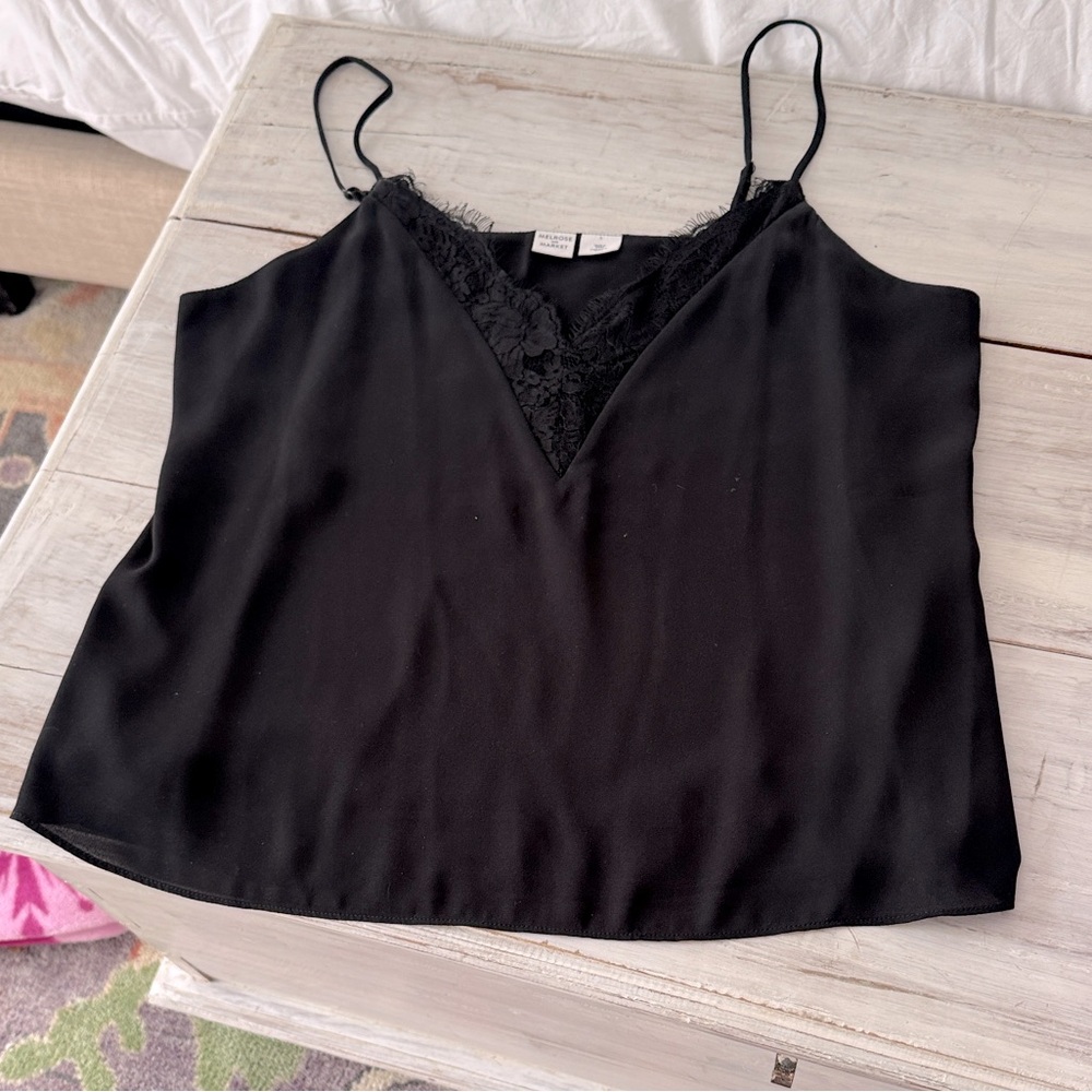 Black Lace Trim Cami